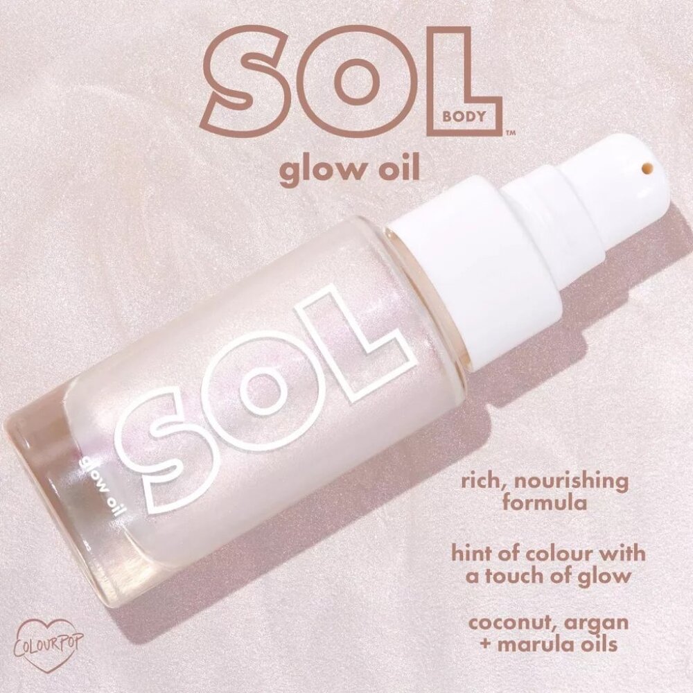 NWT SOL Body x ColourPop Body Glitter Glow Oil Mini - Moonstone - 0.88 fl oz
